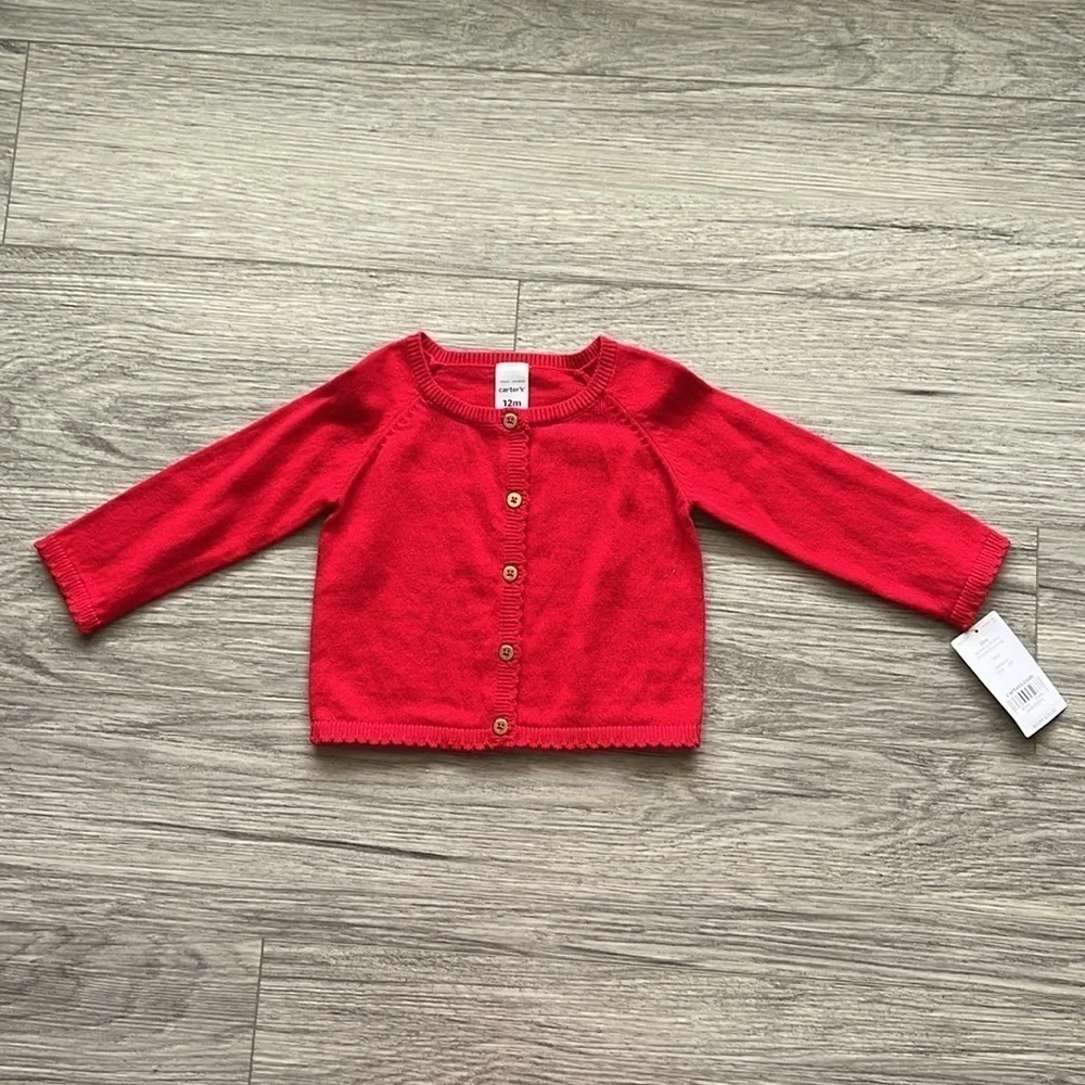 NWT Carter's Red Cardigan Button Up Size 12 Months